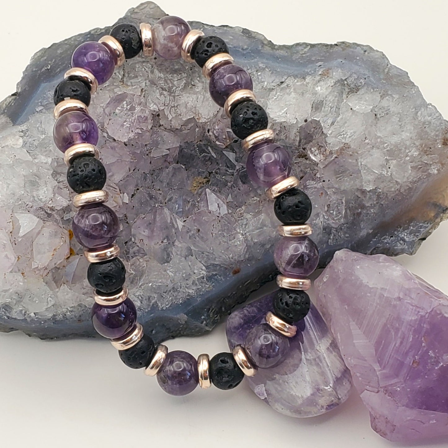 Amethyst and Lava Stone