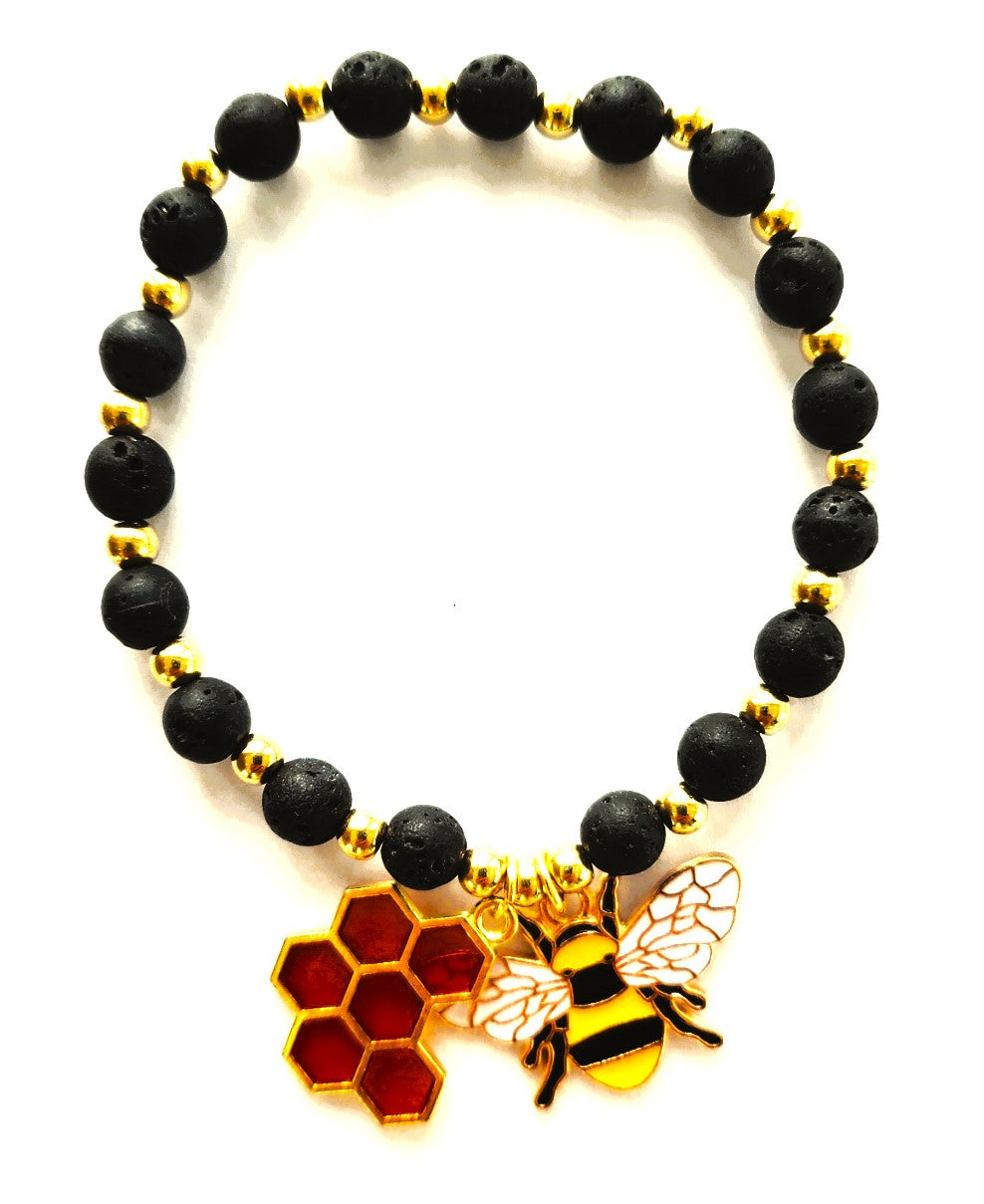 Bee and Honey Comb and Lava