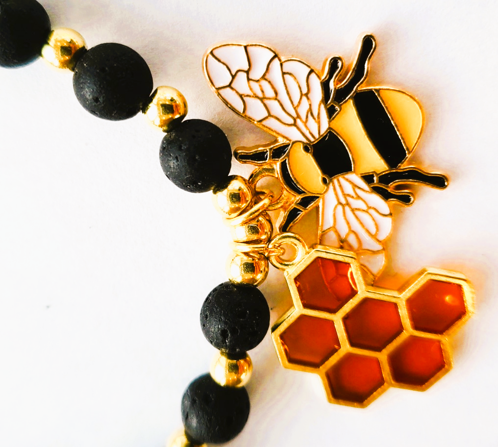 Bee and Honey Comb and Lava